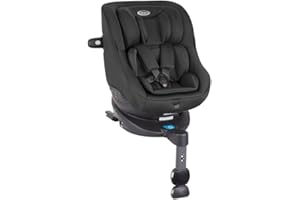 Graco Turn2Me™ i-Size R129, reboarder obrotowy o 360° z ISOFIX, fotelik samochodowy dla dzieci w wieku 0-4 lat (40-105 cm), 5-punktowy pas i pozycja leżenia, czarny, Midnight