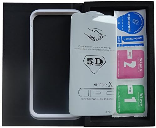 iPhone X Screen Protector , XINRD New 5D Full Screen Coverage Tempered Glass Shockproof Anti-scratch 9H Hardness Tempered Glass Screen Protector for iPhone 10 / X (Transparent)(Contains a Install the Positioning Frame)