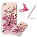 Produktbild Für iPhone 6 Plus/6S 5.5 Zoll Plus Glitzer TPU + IMD Hülle, Herzzer Crystal Clear Entwurf Silikon Schutzhülle Luxus Stilvoll Ultra Dünn Glänzend Bling Kristall Strass Scratch Resistant Soft Rückseite Cover Tasche für iPhone 6 Plus/6S 5.5 Zoll Plus + 1 x Free Handy Halter Stand + 1 x Free Touch Pen Stylus Pen - Pflaumenblüte
