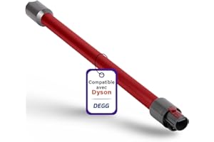 DEGG Tube télescopique - Compatible avec aspirateurs Dyson V7, V8, V10, V11 et V15, Tube d’extension 32mm, Tube d’aspiration Pièces de rechange, Accessoires d’aspirateur - Couleur: Rouge