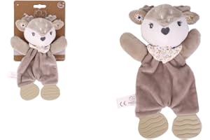 DODO D'AMOUR - Doudou de Dentition - Biche - 032392 - Beige - Polaire - Naissance - Peluche - Bébé - 25 cm x 10 cm - À Partir de 0 mois