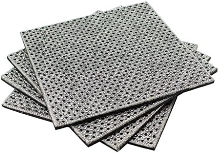 Silver Sparkle Diamante Decorated Set of 4 Large Coasters