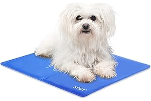 KPUY Cooling Mat for Small Dog Cat, Small Pet Cool Mat for Bed,Dog Cat Ice Mat with Self Cooling Gel,Non-Toxic Activated Gel Cooling Pad, Great for Dogs Cats to Stay Cool This Summer,Blue S(40*30cm)