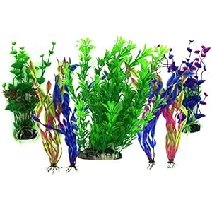 [Gesponsert]Aquarium Wasserpflanzen, PietyPet 7 Stück Großen Kunststoff Pflanzen Aquarium Aquariumpflanze Fisch Tank Dekoration