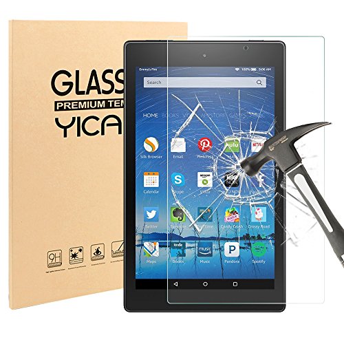 Fire HD 8 Schutzfolie Panzerglas Yica Displayschutzfolie folie f  r Fire HD 8 Tablet  5  Generation   Das neue 6  Generation 2016   9H H  rte   Anti-K