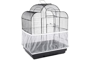 JKLBNM Bird Cage Net Stretchy Bird Seed Catcher Birdcage Skirt Nylon Mesh Guard for Birds Parrot Pet Not Included Birdcage,L White