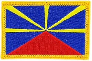 AKACHAFACTORY Akacha Patch écusson brodé Drapeau ile de la Reunion 974 thermocollant Insigne Blason