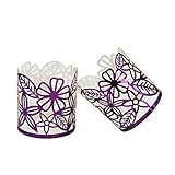 Nagelneu und hohe Qualität 50x Glanzpapier Lampenschirm Licht Kerzenhalter Teelicht Halter Hochzeit Tischdekor - Lila, 17-19ft