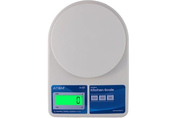 ATOM/Aliston K1 Series A121/SF-400 Digital Weighing Machine/Scale (10kg, 1g accuracy) High Precision Scale for Food with Larg