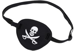 Lansonee Soft Comfortable Pirate Eye Pirate Eye Patch Mask Skull and Cross Bones with Adjustable Strap