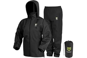 TIDEWE Rain Suit, Waterproof Breathable Lightweight 2 Pieces Rainwear