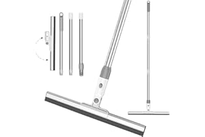 ARTEBTE Abzieher Dusche Boden, 140 cm Wasserschieber Bodenabzieher Dusche,Duschabzieher Langer Stiel, Fensterabzieher Mit Stiel, Wasser Wischer Weiß