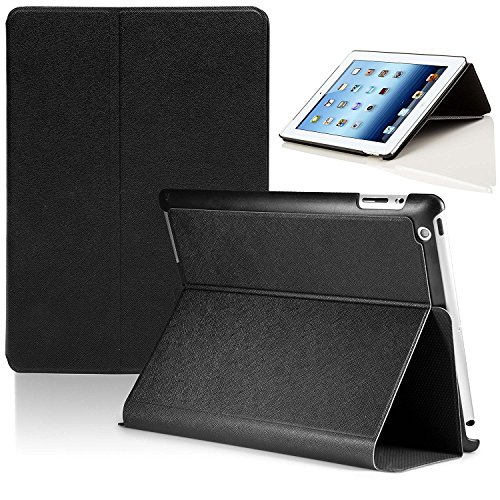 Forefront Cases® Neue Leder Hülle / Tasche / Case / Cover für Apple iPad 2 / iPad 3 / iPad 4 - Rundum-Geräteschutz und intelligente Auto-Sleep-Wake-Funktion mit 3-JAHRES-GARANTIE VON FOREFRONT CASES - inkl. Eingabestift und Displayschutz