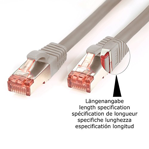 TPFNet (10er PACK) 1m CAT.6 – CAT6 Premium Ethernet LAN Patchkabel SFTP DOPPELT GESCHIRMT | Gigabit Netzwerkkabel | LAN-Kabel | RJ45 Kabel | Internetkabel | RJ45 Netzwerk Anschlusskabel | Patch Kabel | Ethernet Kabel mit Knickschutztülle grau (RJ45, Cat 6, Twisted Pair, S/FTP (PIMF) DOPPELT GESCHIRMT, halogenfrei, 1000 Mbit/s / 1 Gigabit) - 5
