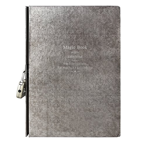 Magie Notizbuch – Retro A5 Tagebuch Travel Diary Sketchbuch Notizblock mit codierten Lock klassische Vintage -Stil Hardcover Notebook für Ihre Gedanke - 7
