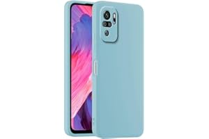 HULLIN Custodia per Telefono in Silicone Colorato, Adatta per Redmi Note 10S / Redmi Note 10 (4G) / POCO M5s (6.43") - Azzurro
