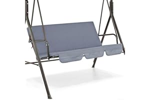 ZYWUOY Replacement Swing Seat Cover, Garden Swing Bench Replacement Cushion Cover 150cm Swing Cover Chair Waterproof Seat Pad Cover Fit for 2 and 3 Seater Swing Chairs, Gray