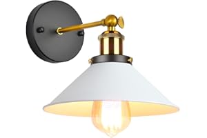 iDEGU Przemysłowa lampa sufitowa w stylu Edisona, metalowa lampa sufitowa w stylu retro, z obrotem o 180 stopni, do sypialni, salonu, kuchni, przedpokoju, 22 cm, biała 1 opakowanie)