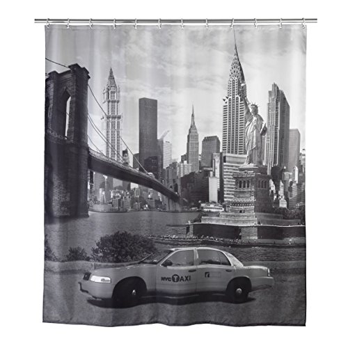WENKO Textil Foto Duschvorhang NEW YORK mit 12 Ösen