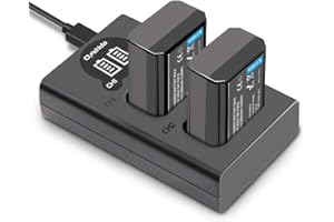 Onshida NP-FW50 Akku 2 Pack 1200mAh Batterie Ladegerät für Sony ZV-E10 Alpha A6000 A6500 A6300 A5100 A7II A7RII A7SII A7S A7S2 A7R A7R2 A3000 A33 A35 A37 A55 RX10 NEX5 Kamera