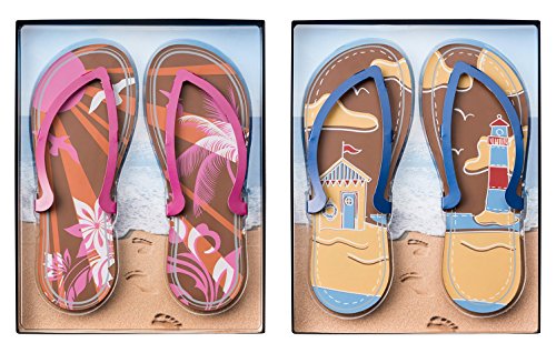 Preisvergleich Produktbild Schokoladen Geschenkpackung Flip-Flops, 2 fach sortiert, 5 Stück je 200g, Größe: 245x195x21 mm