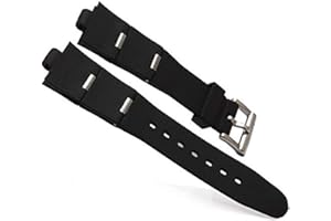 GOZAR Silikonarmband, Schwarze Farbe für watch-Silber-22Mm Uhren