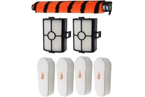 Donkivvy Szczotka rolkowa HEPA zestaw filtrów do Shark HZ500 HZ500UK HZ500UKT odkurzacz przewodowy (1 szczotka rolkowa, 4 filtry piankowe, 4 filtry filcowe, 2 filtry silnikowe)