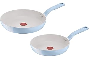 Lagostina Brezza, Set di 2 Padelle Antiaderenti Ø 24/28 cm, Rivestimento Mineralia, Indicatore di Calore Thermo-Signal, Manico Rivettato, Compatibile con Induzione