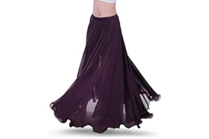ROYAL SMEELA Jupe Danse du Ventre ATS Voile Maxi Full Jupes Tribal Robe de Danse Mousseline Jupe Longue Flamenco Femme 720 degrés Grande Swing Jupe Costumes Danse Orientale