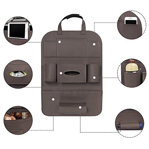 Auto Rücksitz Organizer, Pushingbest Auto Rückenlehnenschutz Autositz Organizer Autositztasche Reisewagensitzbeutel, Kinder Rücksitzschoner Kick-Matten-Schutz passend für die meisten den Autositz, 1pc - 2