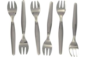 Fackelmann 32133 set med 6 ostrongafflar, dessertgafflar, ostrongafflar, rostfritt stål, silver, 12,5 cm