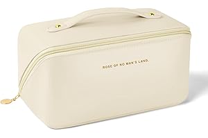 Aucuu Reise Kosmetiktasche, PU Leder Tragbar Reise Make-up Tasche mit Großer Kapazität Wasserdichter, Portable Schminktasche Kulturbeutel-Organizer für Toilettenartikel