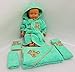 Produktbild Baby Frottee Set Bär Handtuch Kapuzenhandtuch Bademantel 5-tlg. 100% Baumwolle, Farbe:mint