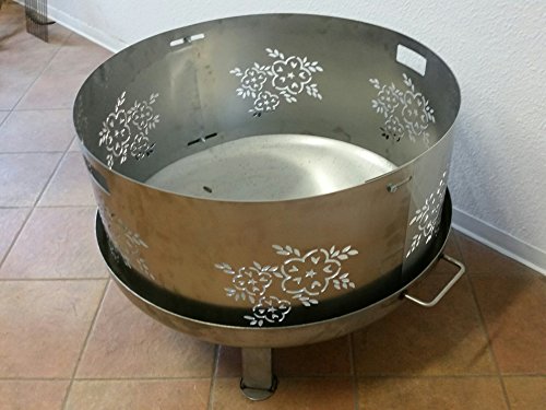 Funkenschutz Edelstahl Blume Ø 80 cm für eine Feuerschale - 4