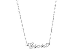 ARGENTO E DINTORNI Collana in acciaio con il nome per donna regolabile in corsivo colore argento anallergica girocollo