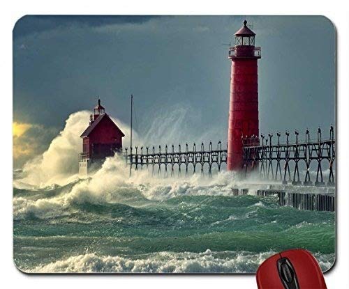 Preisvergleich Produktbild Leuchtturm-stürmische Seetapeten-Mausunterlage Computermousepad