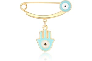 MANVEN Hamsa Evil Eye Stroller Pin Lucky Protection Clothes Brooch Diaper Bag Pin Birthday Gift