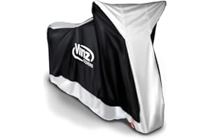 ‎VINZ VINZ Universelle Motorrad Abdeckplane Outdoor & Indoor (4 Größen & 2 Farben) | Wasserdicht & UV-Schutz | Abdeckung mit Schlosslöchern | Staubdicht Motorradplane | Atmungsaktiv & Winterfest | Silber