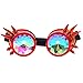 Produktbild Kaleidoscope Goggles mit Niet Neuheit Regenbogen Linsen Sonnenbrille Party Cosplay Brillen Zubehör Rave Prism Beugung Diffraction Eyewear Brillen Einstellbar Kaleidoscope Spielzeug (B)