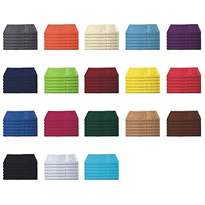 Bettenpoint Lot de 6 / 12 serviettes essuie-mains pour invités, 30 x 50 cm, Différentes couleurs, 100 % coton, vert foncé, 6er Pack