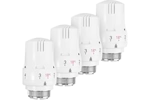 Fivtsme 4PZ Testa Termostatica, Valvole Termostatiche, M30 x 1.5 Valvola Termostatica per Termosifon,Testina di Termostato Radiatore con Filetto