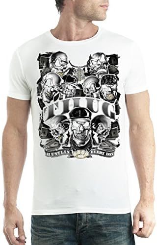 Thug Life Skulls Men T-shirt White 4XL