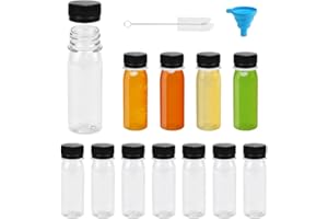 HEKOBAG Lot de 12 bouteilles miniatures - 60 ml - Avec entonnoir et brosse - Pour gingembre
