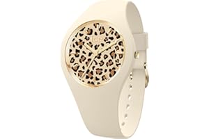 ICE-WATCH - Ice Leopard Almond Skin - Montre Beige pour Femme avec Bracelet en Silicone - 021727 (Small 37)