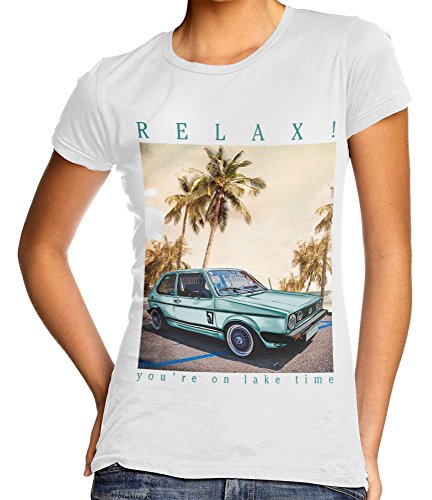 Preisvergleich Produktbild T-Shirt Golf MK1 Relax Oldtimer Tuning - Damen - weiß - M