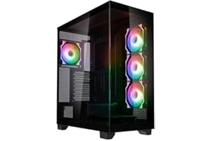 Kolink Unity Arena Case per PC, vetro panoramico, Ventole ARGB Umbra X, Copri Alimentatore, Acciaio SPCC, spazio per GPU da 420 mm, Mid Tower, Nero