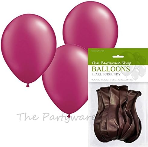 Pack of 10 Pearlised Burgundy 11 Inch Helium Quality Latex Balloons - PRODUCED & SOLD EXCLUSIVELY BY THE PARTYWARE SHOP