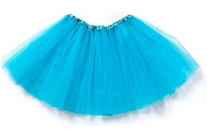 FUREINSTORE Falda de Tutú para Niñas, Falda de Tul para Ballet 3 Capas Elástica Disfraz de Princesa Carnaval 30cm de Largo Talla Única