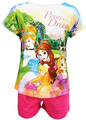 Girls Disney Princess Short Pyjamas Sizes 3 to 10 Years, Pink, 7-8 Years
