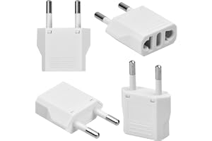 4 stycken adapter från Frankrike till USA, reseadapter för enheter, US-EU/EU-US omvandlaradapter, amerikansk till europeisk u